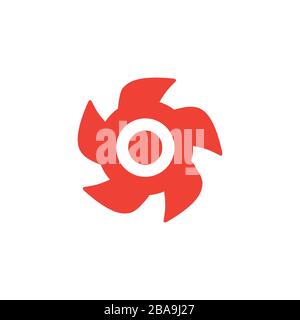 Turbine Red Icon On White Background. Red Flat Style Vector Illustration. Stock Vector