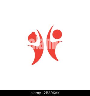 Youth Red Icon On White Background. Red Flat Style Vector Illustration Stock Vector