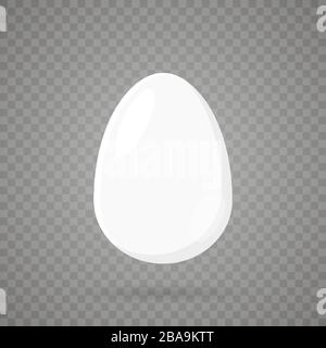 Simple Easter egg shape - traditional symbol of holiday. Flat icon design on transparent background. Vector illustration. Stock Vector