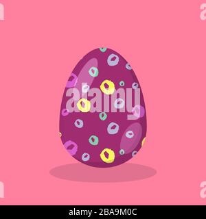 Simple Easter egg shape - traditional symbol of holiday. Flat design. Vector illustration. Stock Vector