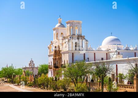 Tucson, Arizona, USA at historic  Mission San Xavier del Bac. Stock Photo