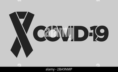 Coronavirus 2019 virus covid 19 vector illustration. Infection logo. Corona flu lettering text. Symbol world epidemic protection. Stock Vector