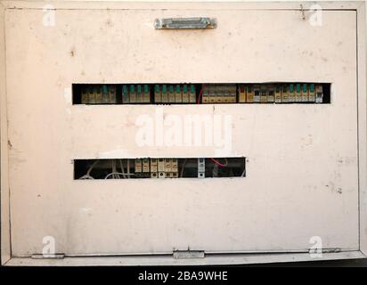 Jaipur, Indai - 11th November 2019:Timber cover for the electrical circuits Stock Photo