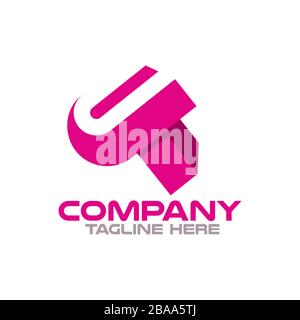 Modern Letters UT or TU logo.Vector illustration. Stock Vector