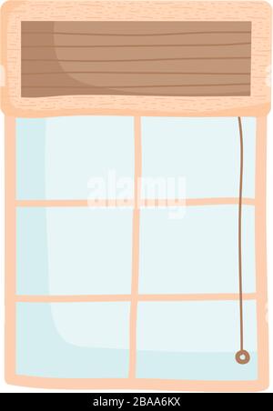 window and blind up decoration interior isolated icon vector illustration Stock Vector