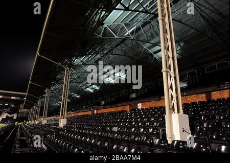 General view of the Johnny Haynes stand at Craven Cottage Stock Photo