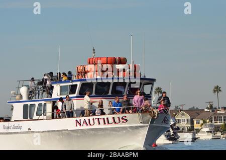 Newport Beach Harbor Balboa Island California Stock Photo