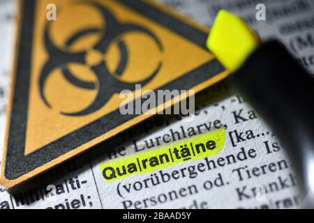 The Word Pandemic In The Dictionary And Biology Danger Sign Symbolic Photo Corona Crisis Das Wort Pandemie Im Worterbuch Und Biogefahrdungszeichen Stock Photo Alamy