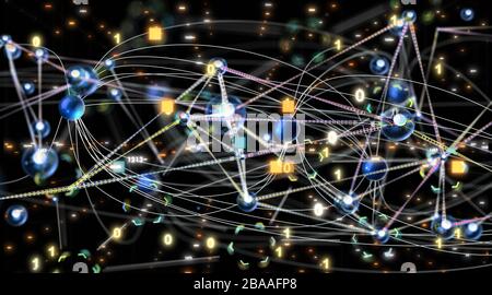 A code data concept in hand digital 3d Stock Photo