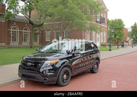 Dearborn Police Department vehicle outside the Henry Ford Museum, Dearborn, Michigan, USA Stock Photo