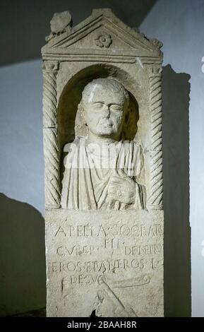 Italy - Emilia Romagna - Ravenna - National Museum - Stele with Socrates Stock Photo