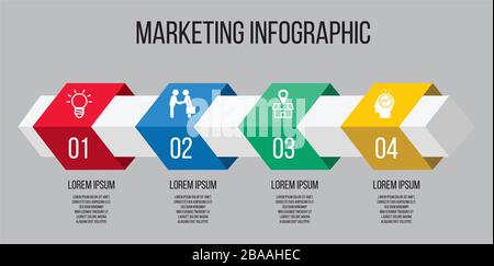 Illustration of Modern Business colorful infographic with title,elements, creative shapes - vector Stock Vector