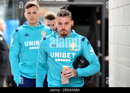 Leeds United's Kalvin Phillips arriving prior to kick-off Stock Photo