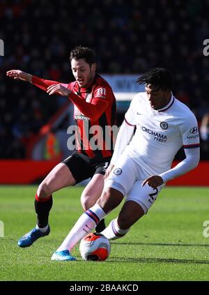 AFC Bournemouth's Charlie Daniels (left) and Chelsea's Reece James battle for the ball Stock Photo