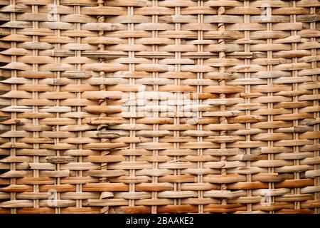 Rattan natural texture full frame background. Stock Photo
