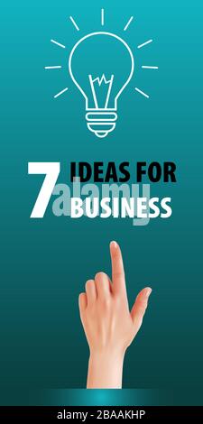 Seven ideas for business, illustration, creative design - vector Stock Vector