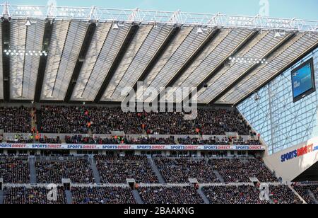 Burnley fans in the away end at St James' Park Stock Photo