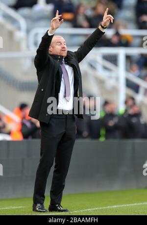 Burnley manager Sean Dyche gestures on the touchline Stock Photo