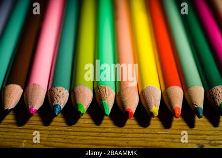 Set of colored pencils Stock Photo