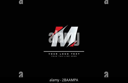 Abstract letter M, MM Alphabet Logo Design Stock Vector
