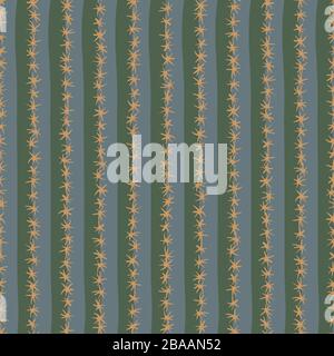 cactus thorns seamless vector striped pattern Stock Vector