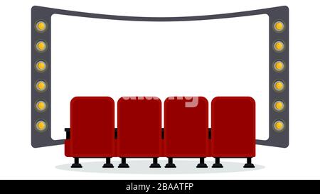 Cinema seats illustration. Flat vector objects isolated on a white background. Stock Vector