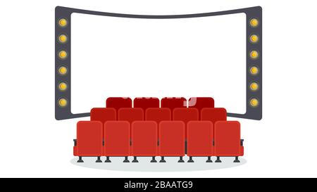 Cinema seats illustration. Flat vector objects isolated on a white background. Stock Vector