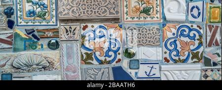 Mosaic tiles with patterns Stock Photo