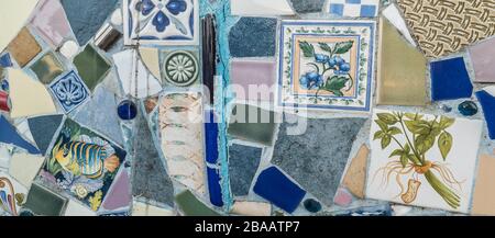 Mosaic tiles with patterns Stock Photo