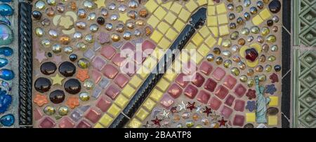 Mosaic tiles with square and star shapes Stock Photo