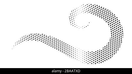 Shining black halftone curl. For invitation, greeting card. Stock Vector