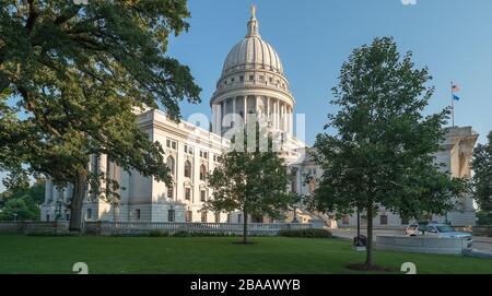 View of Wisconsin State Capitol building, Madison, Dane County, Wisconsin, USA Stock Photo