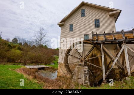 Abingdon,Virginia,USA - March 23,2020:  The White Mill is the last of it's kind in Wahington County, Virginia. According to a sign inside the building Stock Photo