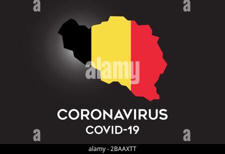 CoronaVirus in Belgium and Country flag inside Country border Map Vector Design. Covid-19 with Bosnia and Herzegovina map with national flag Vector Il Stock Vector