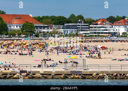 Bathing fun on the Baltic Sea Nudist beach Prerow on the Darss Stock