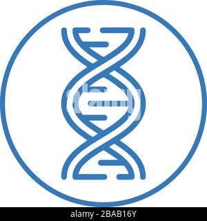 Fully editable DNA icon, genetics, research, medical science for any use like print media, web, stock images, commercial use or any kind of design pro Stock Vector