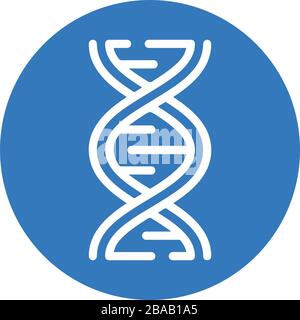 Fully editable DNA icon, genetics, research, medical science for any use like print media, web, stock images, commercial use or any kind of design pro Stock Vector