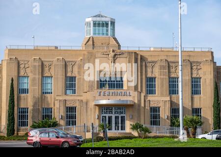 Art Deco Style Lakefront Airport on Lake Pontchartrain in New Orleans, LA, USA Stock Photo