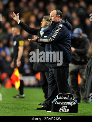 Chelsea manager Rafael Benitez on the touchline Stock Photo