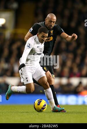 Liverpool's Sanchez Jose Enrique (right) and Manchester United's Chris ...