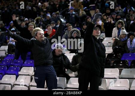 Coventry City fans in the stands Stock Photo