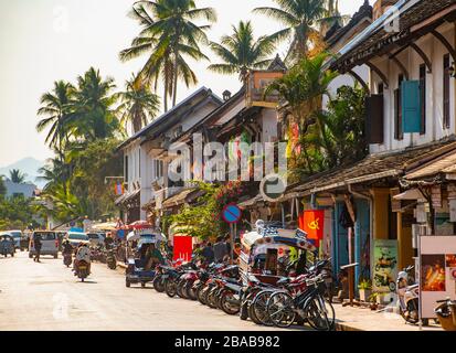 street scene in Luang Prabang / Laos Stock Photo