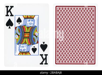 King of Spades Vintage playing card - isolated on white Stock Photo