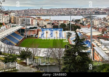 Istanbul, Turkey - February 12, 2020: Recep Tayyip Erdogan Stadium in the Kasimpasa neighbourhood,  It is currently used mostly for football matches, Stock Photo