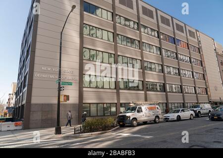 New York, NY - March 26, 2020: View of Brooklyn office of NYS Department of Labor as unemployment claims in USA soared to 3.3 million in week ended March 21 because of COVID-19 pandemic Stock Photo