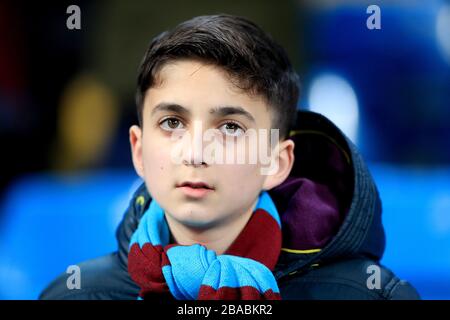 A young West Ham United fan in the stands Stock Photo