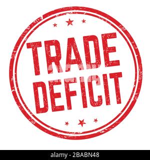 Trade deficit sign or stamp on white background, vector illustration Stock Vector