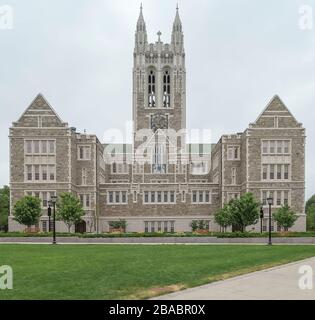 Front view of Gasson Hall building, Chestnut Hill near Boston, Massachusetts, USA Stock Photo