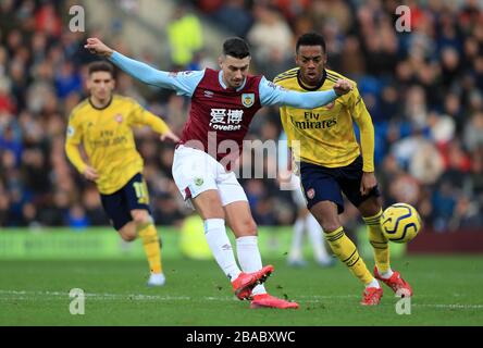 Burnley's Matthew Lowton in action during the Premier League match at Turf Moor, Burnley. Stock Photo