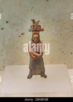 Maya Jaina figurine which was part of a burial site in Campeche. Stock Photo